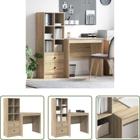 Scrivania moderna -  Scrivania con cassetto 2 pcs Rovere Sonoma