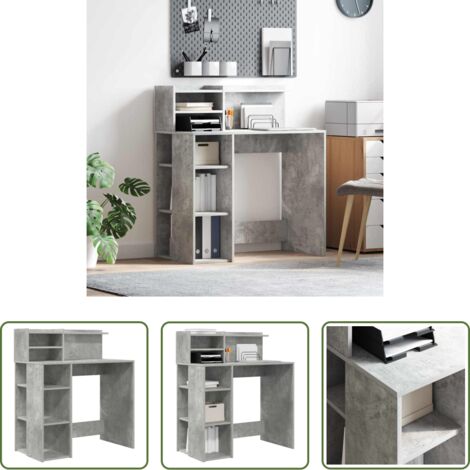 Scrivania moderna -  Scrivania Grigio cemento 90 x 48 x 101,5 cm Legno multistrato