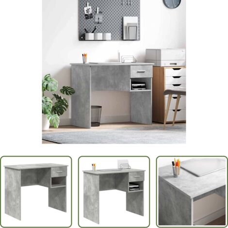 Scrivania moderna -  Scrivania Grigio cemento 90 x 49 x 75 cm Legno multistrato