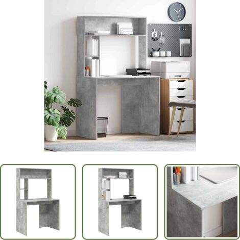 Scrivania moderna -  Scrivania Grigio cemento 91 x 50 x 149 cm Legno multistrato