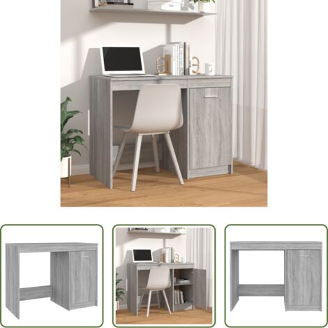Scrivania moderna -  Scrivania Grigio Sonoma 100x50x76 cm in Legno Multistrato