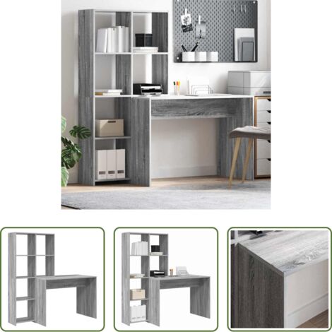 Scrivania moderna -  Scrivania Grigio Sonoma 138,5 x 55 x 143 cm Legno multistrato