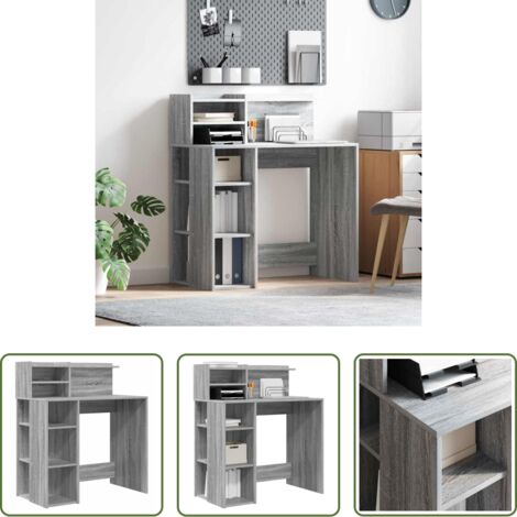 Scrivania moderna -  Scrivania Grigio Sonoma 90 x 48 x 101,5 cm Legno multistrato