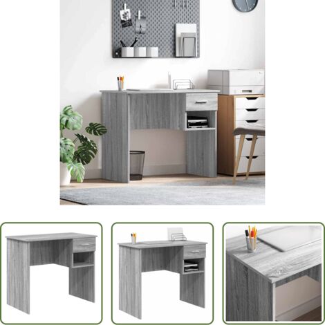 Scrivania moderna -  Scrivania Grigio Sonoma 90 x 49 x 75 cm Legno multistrato