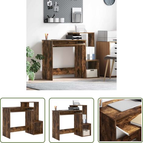 Scrivania moderna -  Scrivania Rovere fumé 106 x 41 x 88.5 cm Legno multistrato