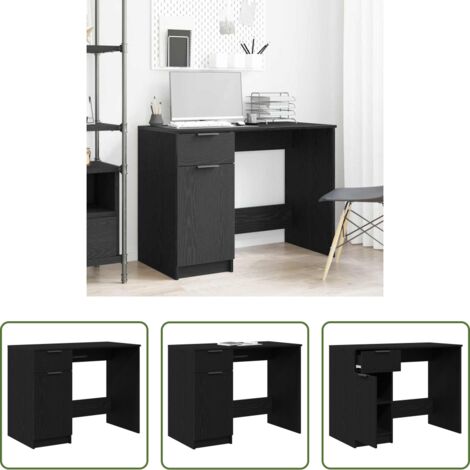 Scrivania moderna -  Scrivania Rovere Nero 100 x 50 x 75 cm Legno multistrato