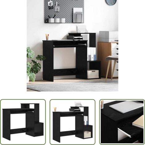 Scrivania moderna -  Scrivania Rovere Nero 106 x 41 x 88.5 cm Legno multistrato