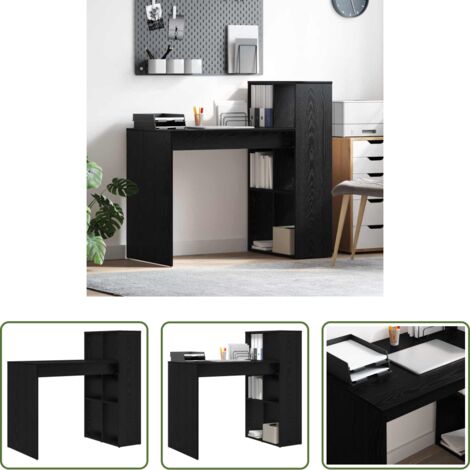 Scrivania moderna -  Scrivania Rovere Nero 108 x 55 x 103.5 cm Legno multistrato