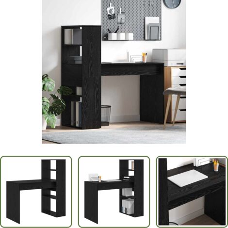 Scrivania moderna -  Scrivania Rovere Nero 113 x 54 x 120 cm Legno multistrato