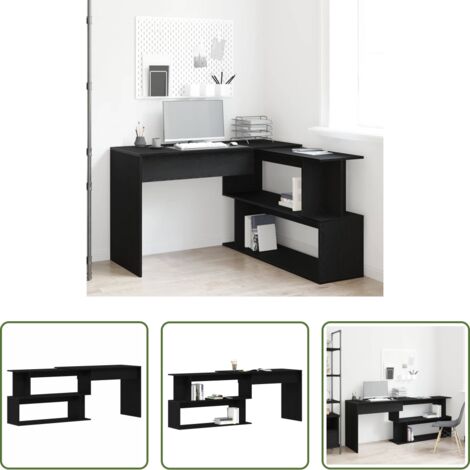 Scrivania moderna -  Scrivania Rovere Nero 200 x 50 x 76 cm Legno multistrato