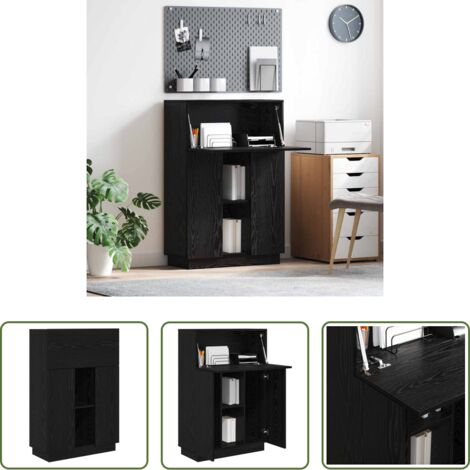Scrivania moderna -  Scrivania Rovere Nero 71,5 x 31,5 x 106,5 cm Legno multistrato