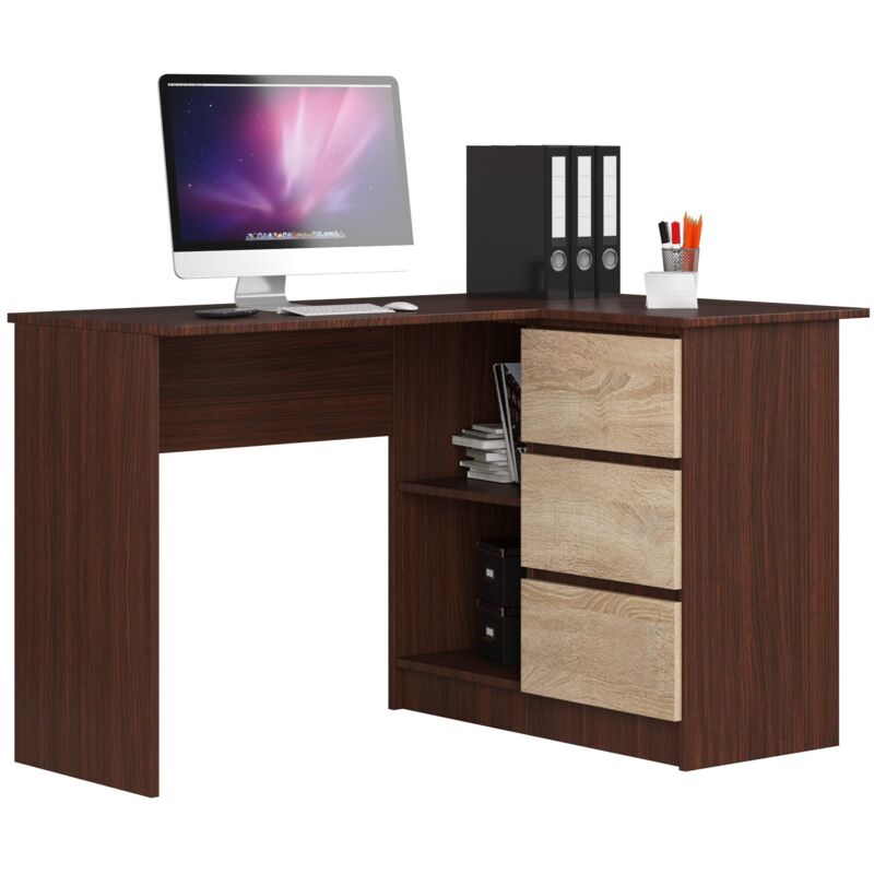 Galano Nova, tavolino con ripiano – libreria salvaspazio in grigio chiaro e rovere – Moderna cassettiera per corridoio, ingresso, soggiorno o camera da letto