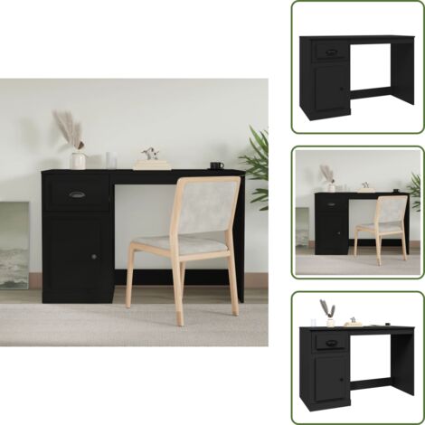 Scrivania moderna - vidaXL Scrivania con Cassetto Nera 115x50x75 cm in Legno Multistrato - Scrivania nera