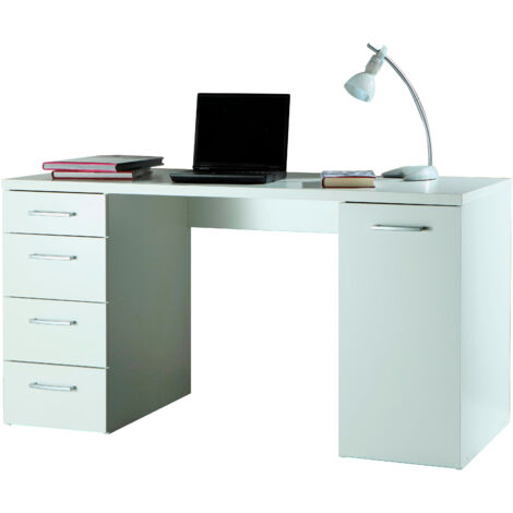 SCRIVANIA MONETA 139X60XH74CM BIANCA CON 1 ANTA E