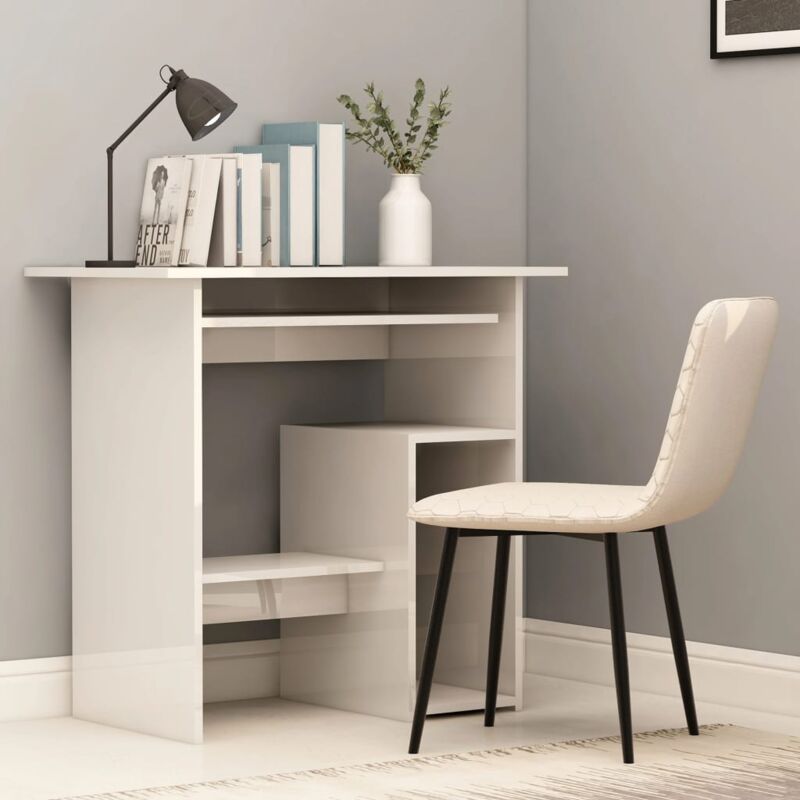 Maison du'Monde - Scrivania Bianco Lucido 80x45x74 cm in Legno - Wit