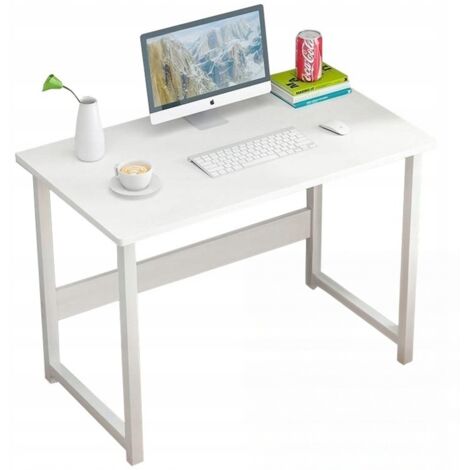 Scrivania per computer bianca da 80x37x73 cm, compatta e funzionale.
