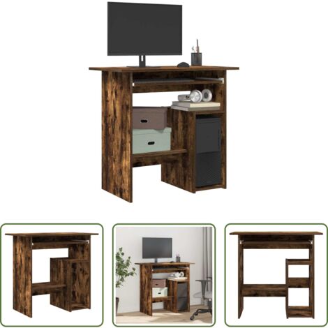 Scrivania per computer -  Scrivania Rovere Fumo 80x45x74 cm in Legno Multistrato