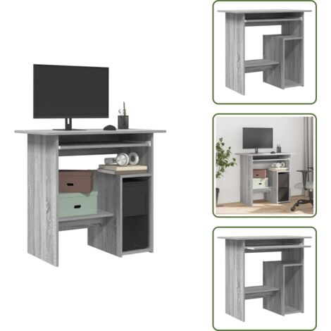 Scrivania per computer - vidaXL Scrivania Grigio Sonoma 80x45x74 cm in Legno Multistrato - Scrivania per studio