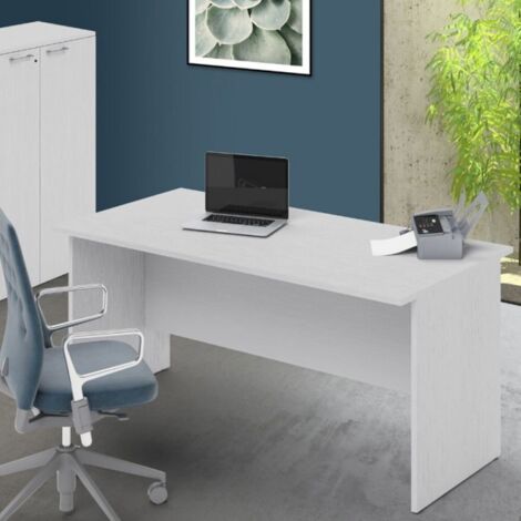 Scrivania per ufficio 180x80x74H bianco frassinato Ibisco – Made in Italy