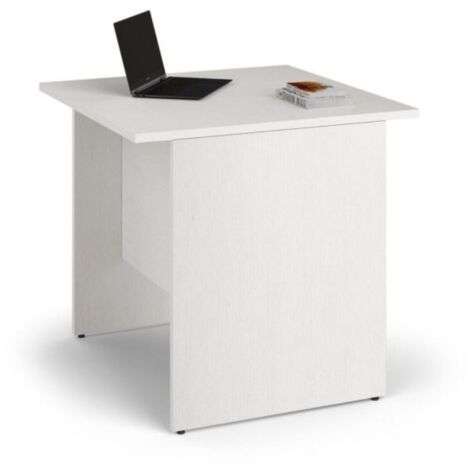 Scrivania per ufficio 80x80x74H bianco frassinato e bianco frassinato Ibisco – Made in Italy