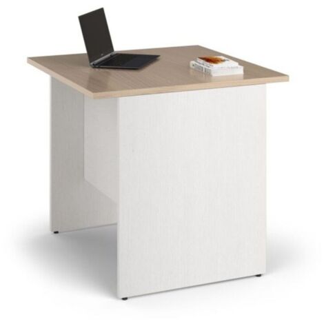 Scrivania per ufficio 80x80x74H olmo e bianco frassinato Ibisco – Made in Italy
