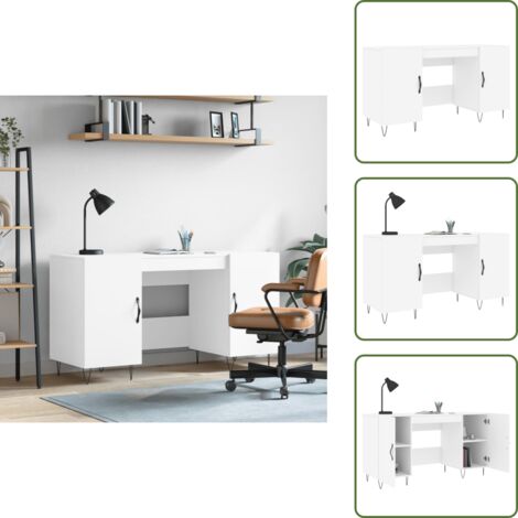 Scrivania per ufficio domestico - vidaXL Scrivania Bianca 140x50x75 cm in Legno Multistrato - Scrivania per dormitori