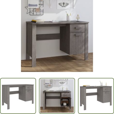 Scrivania per ufficio -  Scrivania HAMAR Grigio Chiaro 113x50x75 cm in Legno di Pino