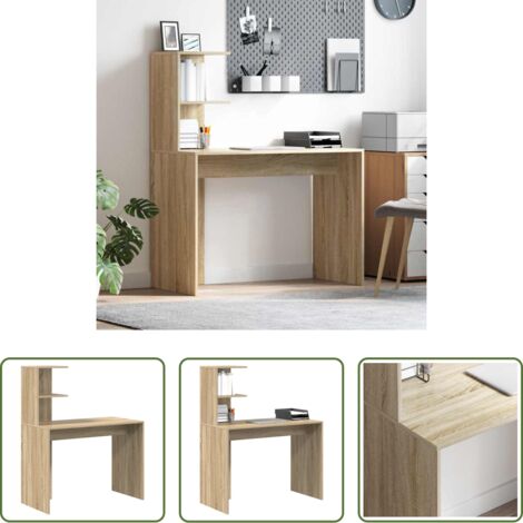 Scrivania per ufficio -  Scrivania rovere sonoma 102 x 50 x 124 cm Legno multistrato