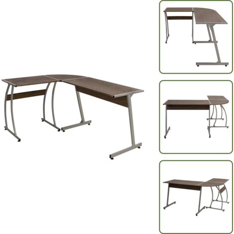 Scrivania per ufficio - vidaXL Scrivania ad Angolo Marrone in Legno Multistrato - Scrivania in legno multistrato