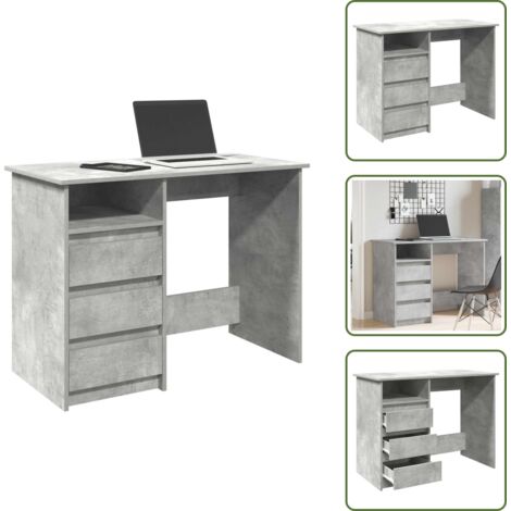 Scrivania per ufficio - vidaXL Scrivania Grigio Cemento 102x50x75 cm in Legno Multistrato - Scrivania per camera da letto