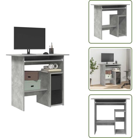 Scrivania per ufficio - vidaXL Scrivania Grigio Cemento 80x45x74 cm in Legno Multistrato - Scrivania per studio