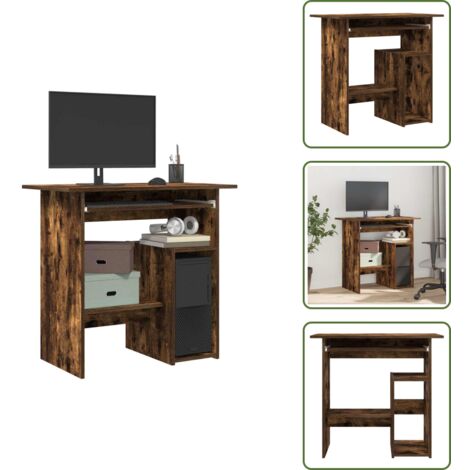 Scrivania per ufficio - vidaXL Scrivania Rovere Fumo 80x45x74 cm in Legno Multistrato - Scrivania per studio