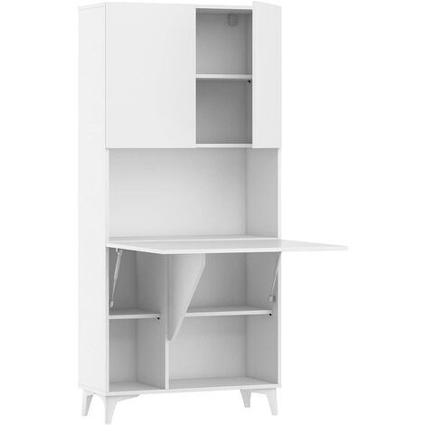 Scrivania pieghevole MEGAN 1 libreria bianco lucido
