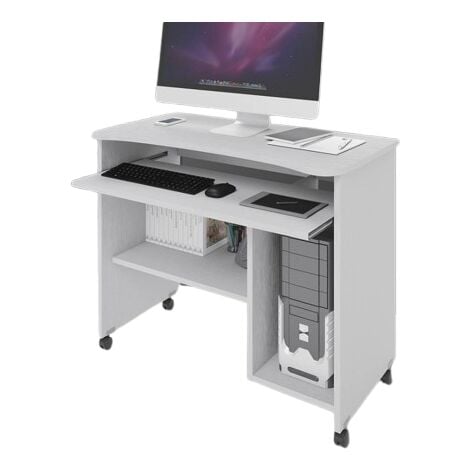 Scrivania porta pc 93 x 48,5 cm bianco frassinato - Canton