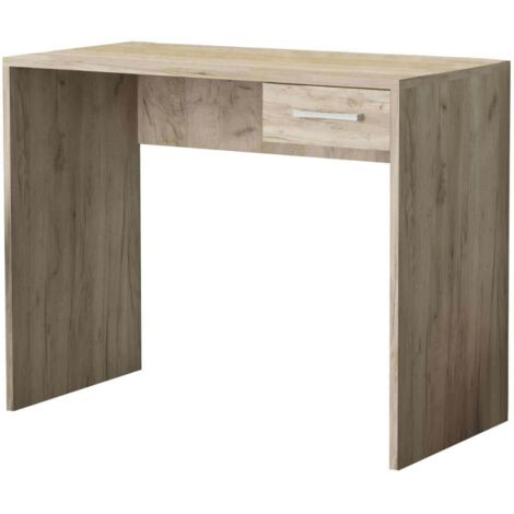 Scrivania porta pc da interno camera da letto con cassetto laterale in legno nobilitato bilaminato Tommy -  BurlyWood