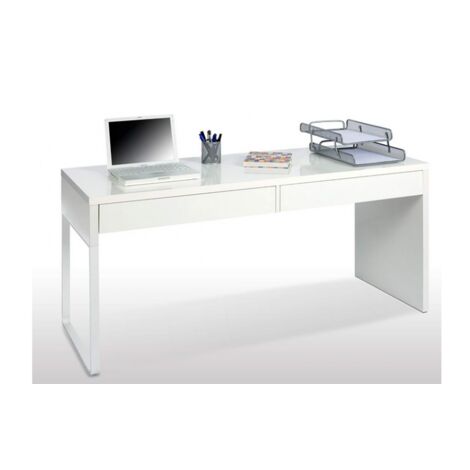 SCRIVANIA PORTACOMPUTER TOUCH CON 2 CASSETTI CM. 138X50X75H BIANCO