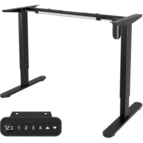 Scrivania regolabile in altezza 71-119cm, Scrivania fissa, Telaio elettrico per scrivania, nero
