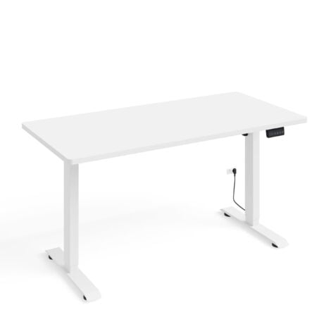 Scrivania regolabile in altezza elettricamente 140x70 bianco