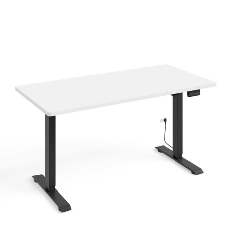 Scrivania regolabile in altezza elettricamente 140x70 nero/bianco opaco