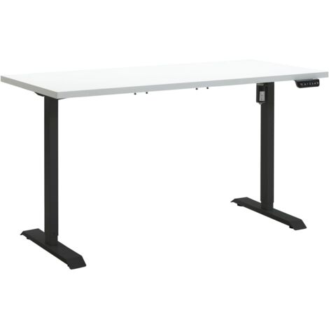 Scrivania Regolabile in Altezza Standing Desk Con 4 Altezze Display Integrato (150x69 cm) Bianco Laccato e Nero