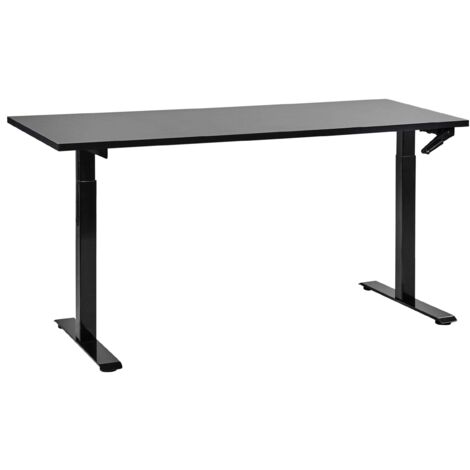 Scrivania regolabile manualmente nero 160 x 72 cm DESTINES