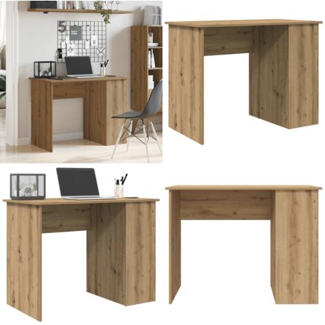 Scrivania Rovere Artigianale 100x55x75 cm in Legno Multistrato - Scrivania da ufficio - Scrivania con ripiani