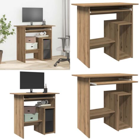 Scrivania Rovere Artigianale 80x45x74 cm in Legno Multistrato - Scrivania da ufficio - Scrivania in truciolato
