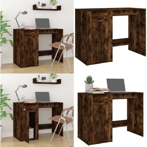 Scrivania Rovere Fumo 100x49x75 cm in Legno Multistrato - Scrivania moderna - Scrivania da ufficio