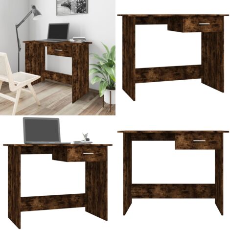 Scrivania Rovere Fumo 100x50x76 cm in Legno Multistrato - Scrivania da ufficio - Scrivania con cassetto