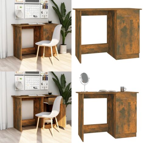 Scrivania Rovere Fumo 100x50x76 cm in Legno Multistrato - Scrivania da ufficio - Scrivania moderna