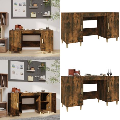 Scrivania Rovere Fumo 140x50x75 cm in Legno Multistrato - Scrivania Rovere Fumo - Scrivania da ufficio