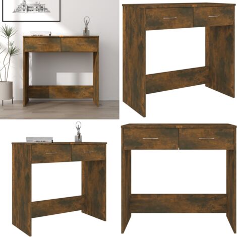 Scrivania Rovere Fumo 80x40x75 cm in Legno Multistrato - Scrivania Rovere Fumo - Scrivania salvaspazio