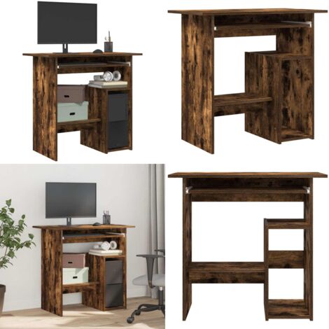 Scrivania Rovere Fumo 80x45x74 cm in Legno Multistrato - Scrivania per computer - Scrivania moderna