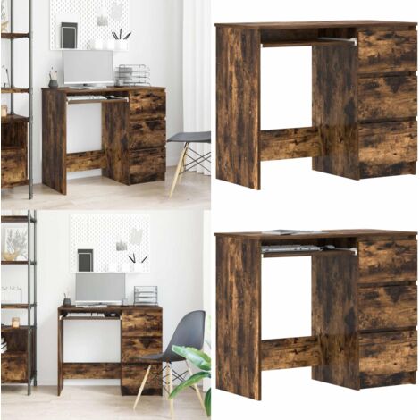 Scrivania Rovere Fumo 90x45x76 cm in Legno Multistrato - Scrivania Rovere Fumo - Scrivania da ufficio